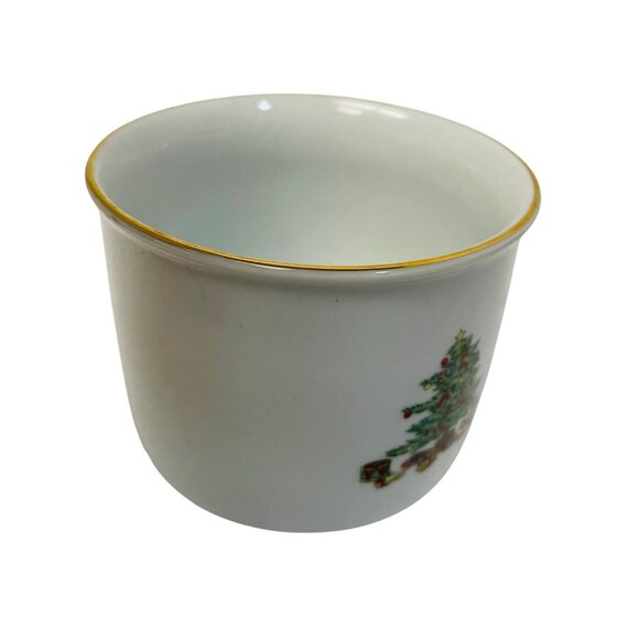 Holiday Hostess Christmas Tree Mug With Gold Rim 10 Oz Porcelain Cup - Picture 3 of 5